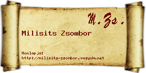 Milisits Zsombor névjegykártya